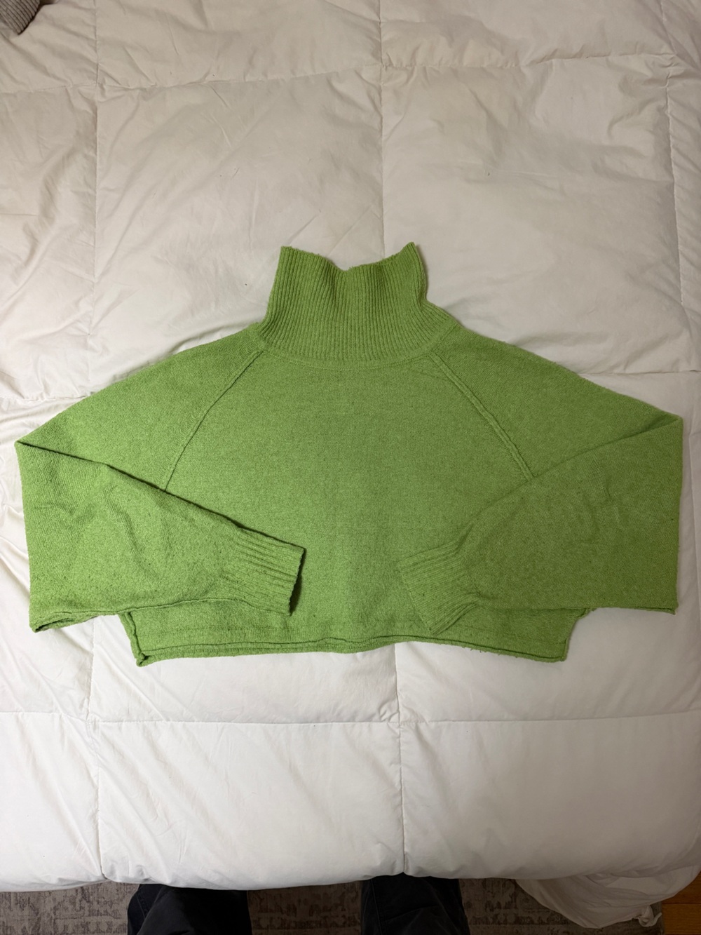 Urban Outfitters Lime Green Cropped Turtleneck Sweater